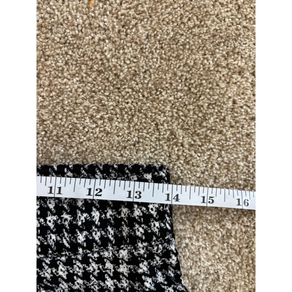 Michael Kors Houndstooth Pants Small Black White Stretch Pull On Professional